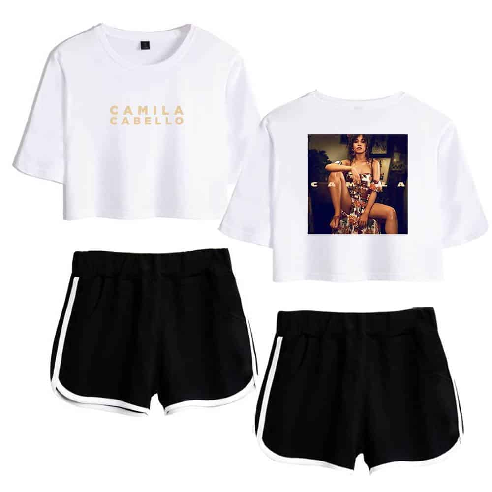 Camila Cabello graphic t-shirt ensemble.